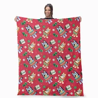 Bluey Festive Sweaters Hugger Pillow & Silk Touch Blanket Set