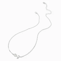 Silver-tone Tulip Pendant Necklace