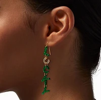 St. Patrick's Day Glitter "Lucky" Drop Earrings