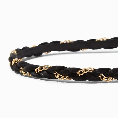 Black & Gold Chain Woven Headband