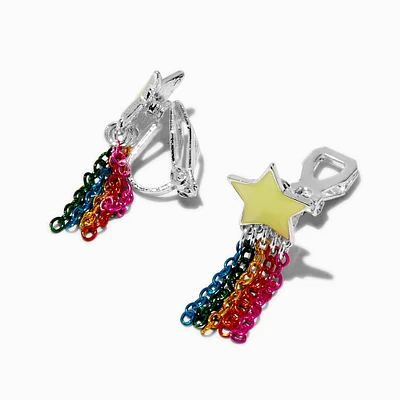 Glow in the Dark Shooting Star Clip-On Stud Earrings