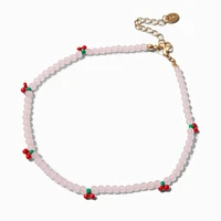 Cherry Beaded Choker Necklace