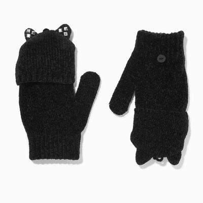 Black Cat Studded Gloves