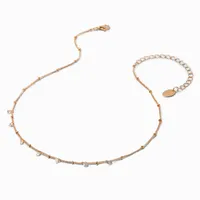 Cubic Zirconia Confetti Charm Gold-tone Chain Necklace