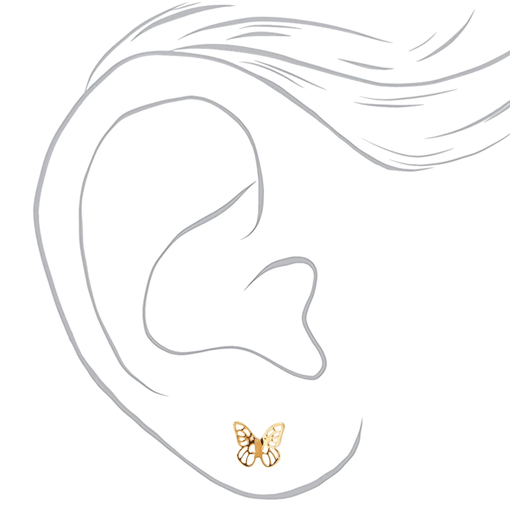 C LUXE by Claire's 18k Yellow Gold Plated Butterfly Stud Earrings