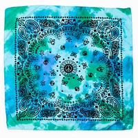 Blue & Green Tie Dye Bandana Headwrap