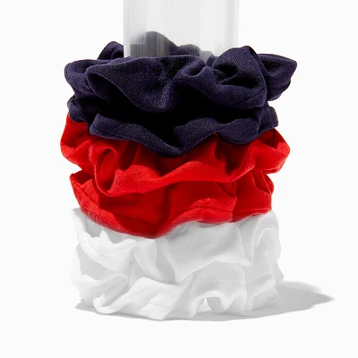 Red, White & Blue Hair Scrunchies - 6 Pack