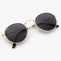 Black & Gold Round Sunglasses