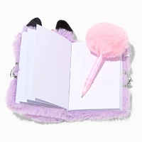 Claire's Club Purple Fox Mini Plush Lock Diary