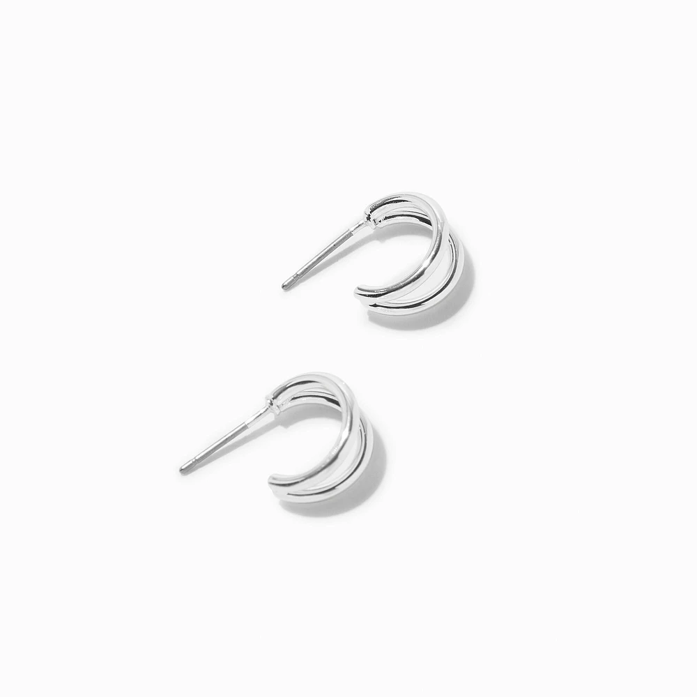 C LUXE by Claire's Sterling Silver Plated 10MM Double Hoop Earrings