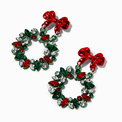 Christmas Wreath Gemstone Drop Earrings