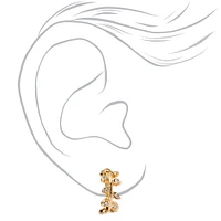 Gold 10MM Leaf Clip-On Earrings