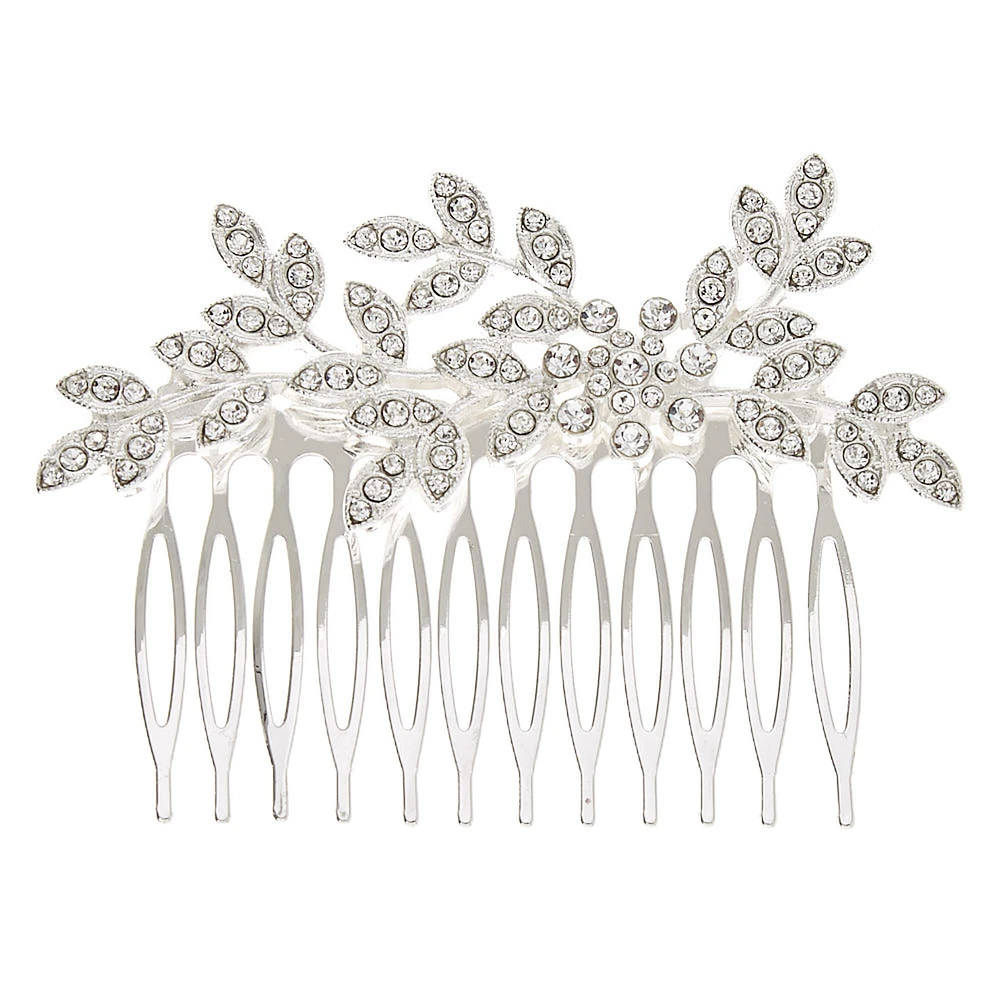 Silver Rhinestone Vine Hair Comb