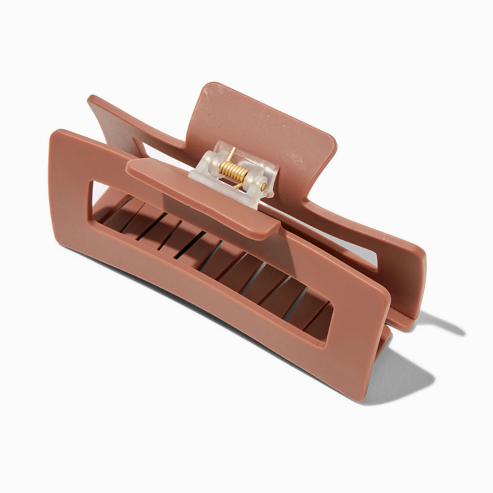 Matte Brown Rectangular Hair Claw