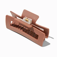 Matte Brown Rectangular Hair Claw