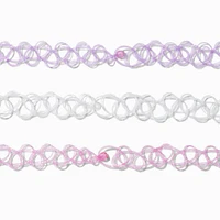 Best Friends Pastel Heart Tattoo Choker Necklaces - 3 Pack