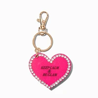 "Keep Calm & Be Glam" Heart Mirror Keychain