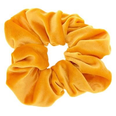 Medium Velvet Hair Scrunchie - Mustard