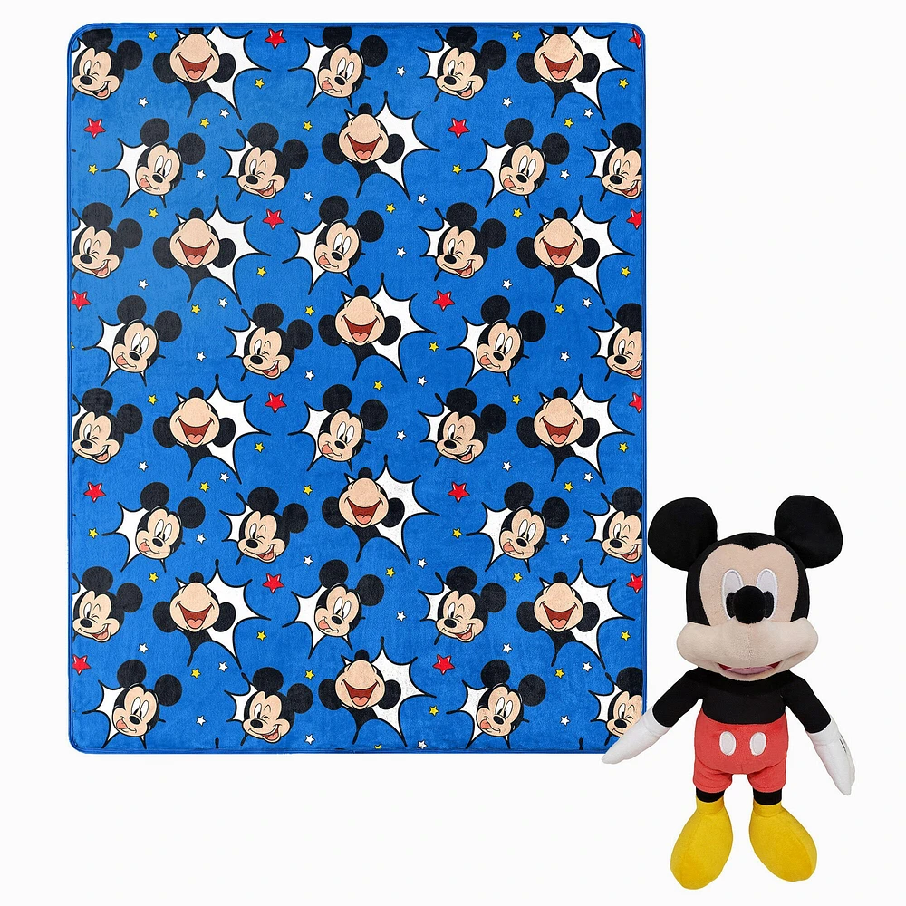 Disney Mickey Mouse Hugger Pillow & Silk Touch Throw Set (ds)