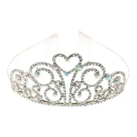 Claire's Club Crystal Heart Swirl Tiara