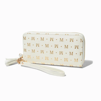 Golden Initial Wristlet Wallet