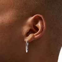 Silver 30MM Clip On Hoop Earrings
