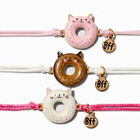 Best Friends Cat Donut Adjustable Bracelets - 3 Pack