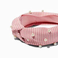 Mean Girls™ x Claire's Pink Houndstooth Pearl Knotted Headband