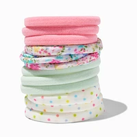 Pastel Floral Rolled Hair Ties - 12 Pack