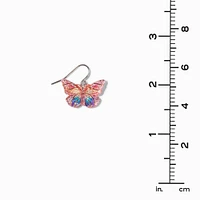 Rainbow Butterfly 0.5" Drop Earrings