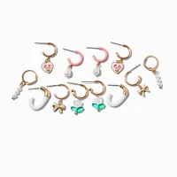 Pink Hoop Earring Stackables Set - 6 Pack