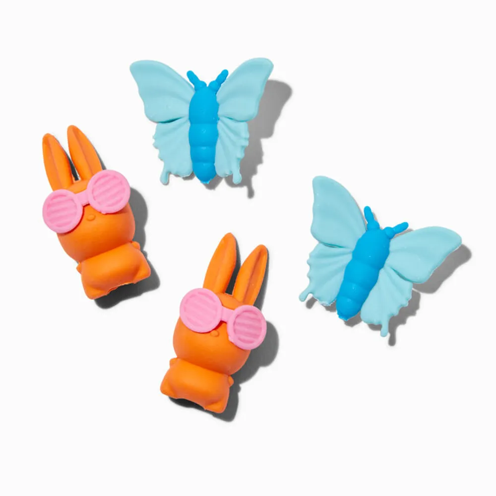 Bunny & Butterfly Erasers - 4 Pack