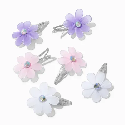 Claire's Club Daisy Snap Hair Clips - 6 Pack