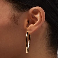 Gold-tone Pointed 40MM Clicker Hoop Earrings