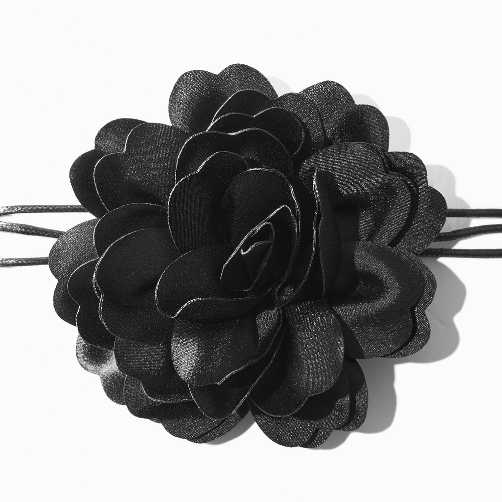 Black Rosette Choker Necklace