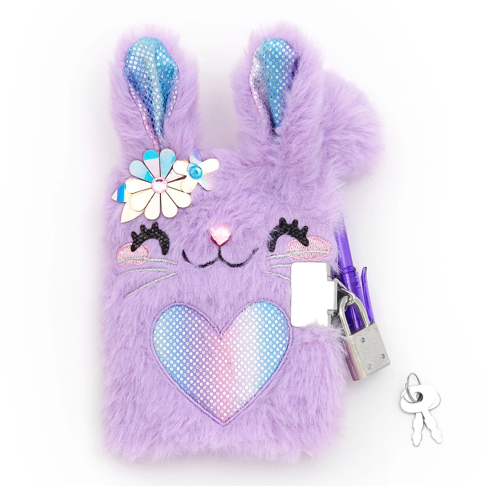 Claire's Club Plush Bunny Lock Diary