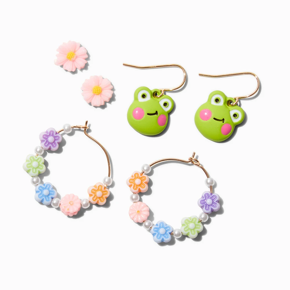 Summer Frog Earring Stackables Set - 3 Pack