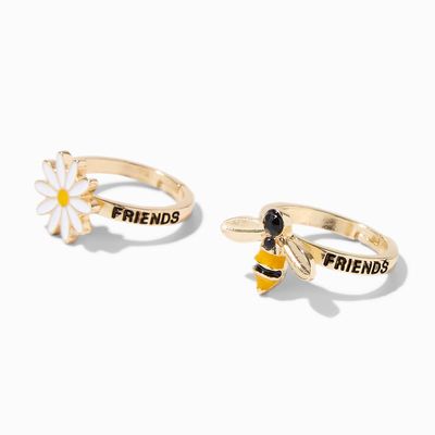 Best Friends Gold Bee & Daisy Rings (2 Pack)