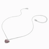 Pink Ombre Crystal Heart Pendant Necklace