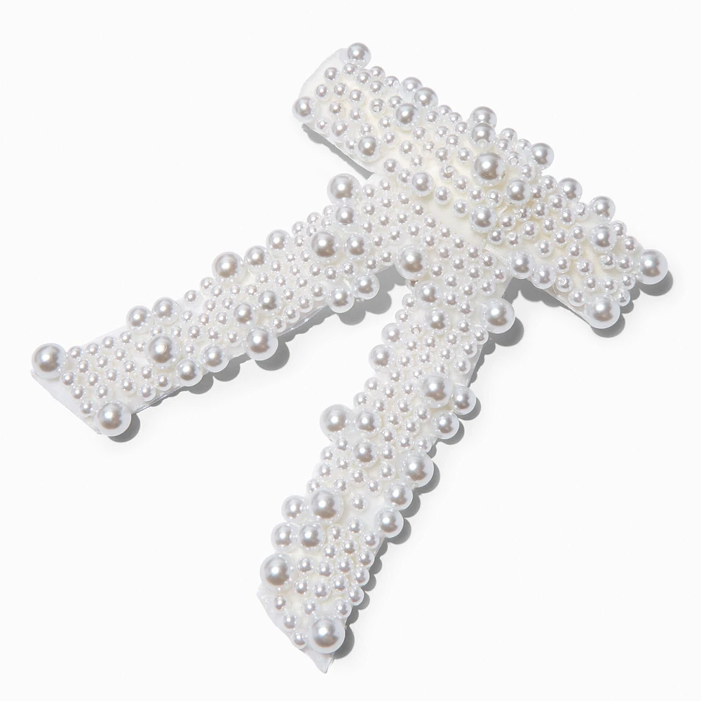 Pavé Pearl Hair Bow Clip