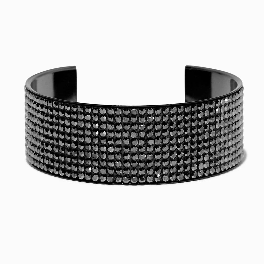 Hematite Glitter Cuff Bracelet