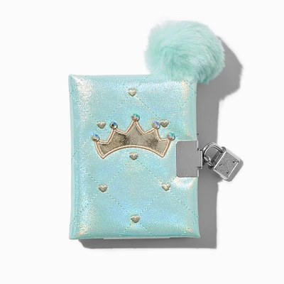 Claire's Club Mint Crown Mini Plush Lock Diary