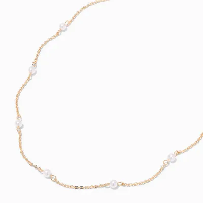 Gold-tone & Pearl Choker Necklace