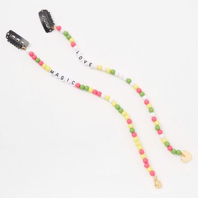 Bright Pastel Faux Hair Beads - 2 Pack