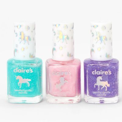 Unicorn Glitter Scented Nail Polish Set - 3 Pack