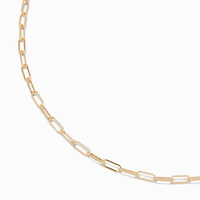 Gold-tone Paperclip Chain Necklace