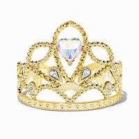 Claire's Club Iridescent Heart Gold-tone Crown