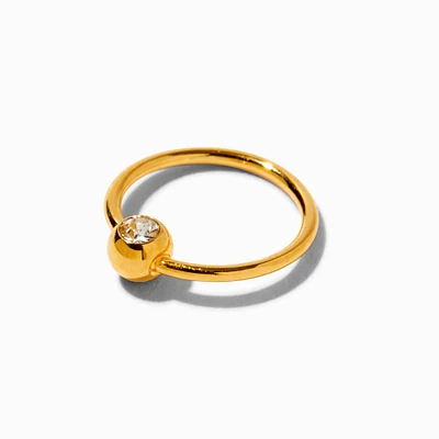 20G 18kt Gold Plated Titanium Ball Hoop Nose Ring
