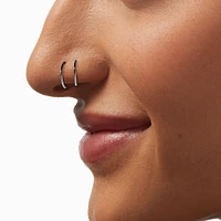 Silver-tone Stainless Steel Spiral 20G Nose Stud