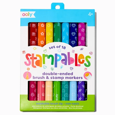 ooly® Stampables Double-Ended Brush & Stamp Markers - 18 Pack